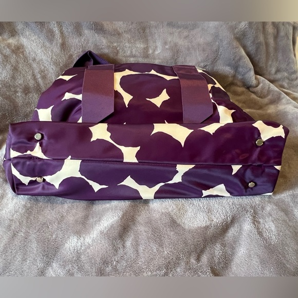 Kate Spade New York Cream Purple Dot Ribbon Strap Shoulder Bag Purse - Picture 4 of 7